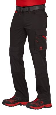 PRONEON DELOVNE HLAČE - črno rdeča - UNISEX