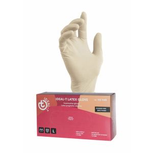 IDEAL-T, ROKAVICE IZ LATEKSA ZA ENKRATNO UPORABO BREZ PUDRA, BELE