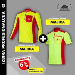 Gozdarski komplet – tehnična majica dolg rokav + tehnična T-shirt majica SIP Protection