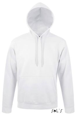 SOL'S SNAKE UNISEX PULOVER S KAPUCO BELA
