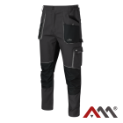 ARTMAS CLASSIC STRETCH SLIM DELOVNE HLAČE NA PAS - TEMNO SIVE